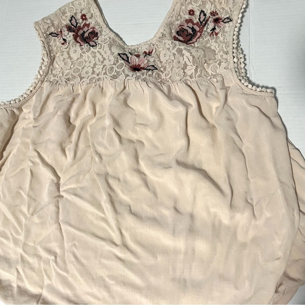 Knox Rose Cream and Pink Floral Lace Blouse